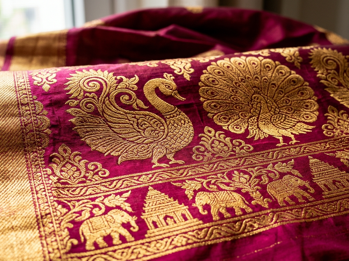 Sre Attham Silks Intricate Handloom Zari Weave