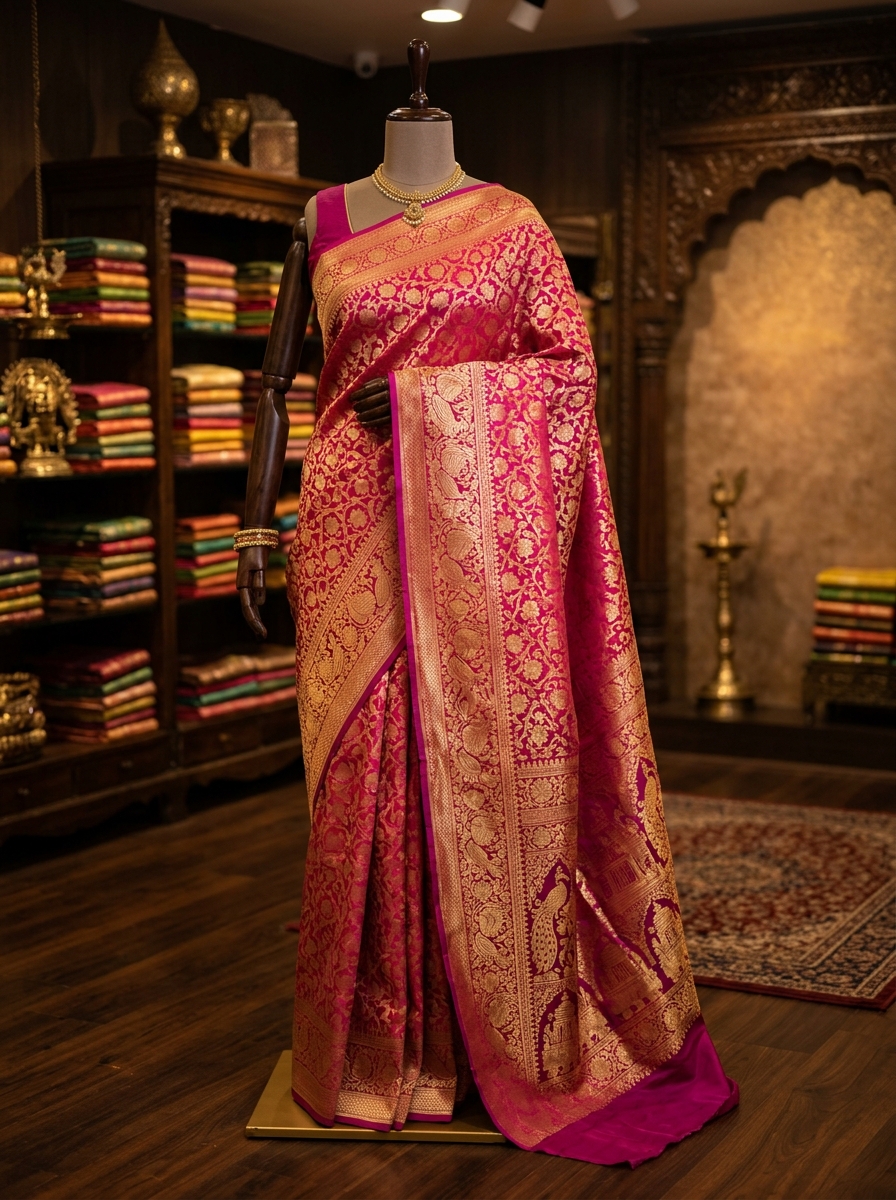 Rani Pink Magenta Soft Silk & Designer Chudidhars